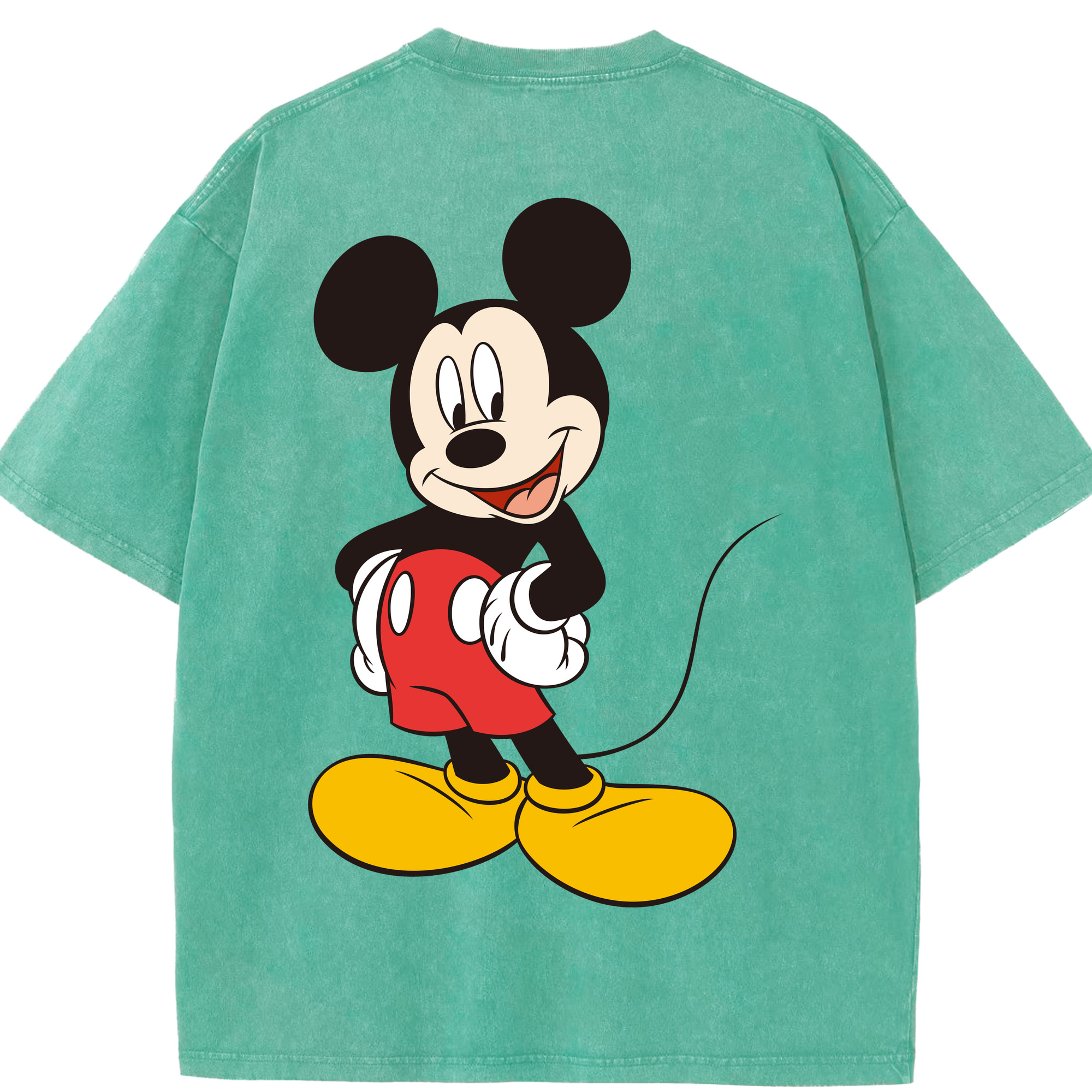 （画像用） ミッキーマウス Mickey Mouse 綿100% ヴィンテージ風 半袖Tシャツ（背面プリント）